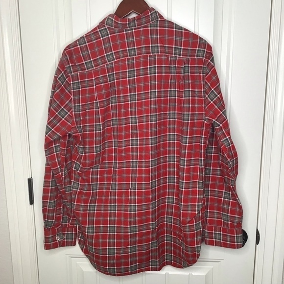 Pendleton Burnside Red and Green Plaid Flannel Button Down Long Sleeve Shirt. - Picture 6 of 6